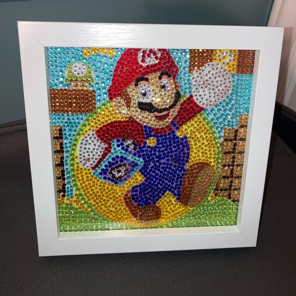 COMPLETED DIAMOND ART  6 by 6” FINISHED& FRAMED NEW